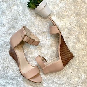 Nine West Nude Rosendale NWB Wedge Sandals, 8